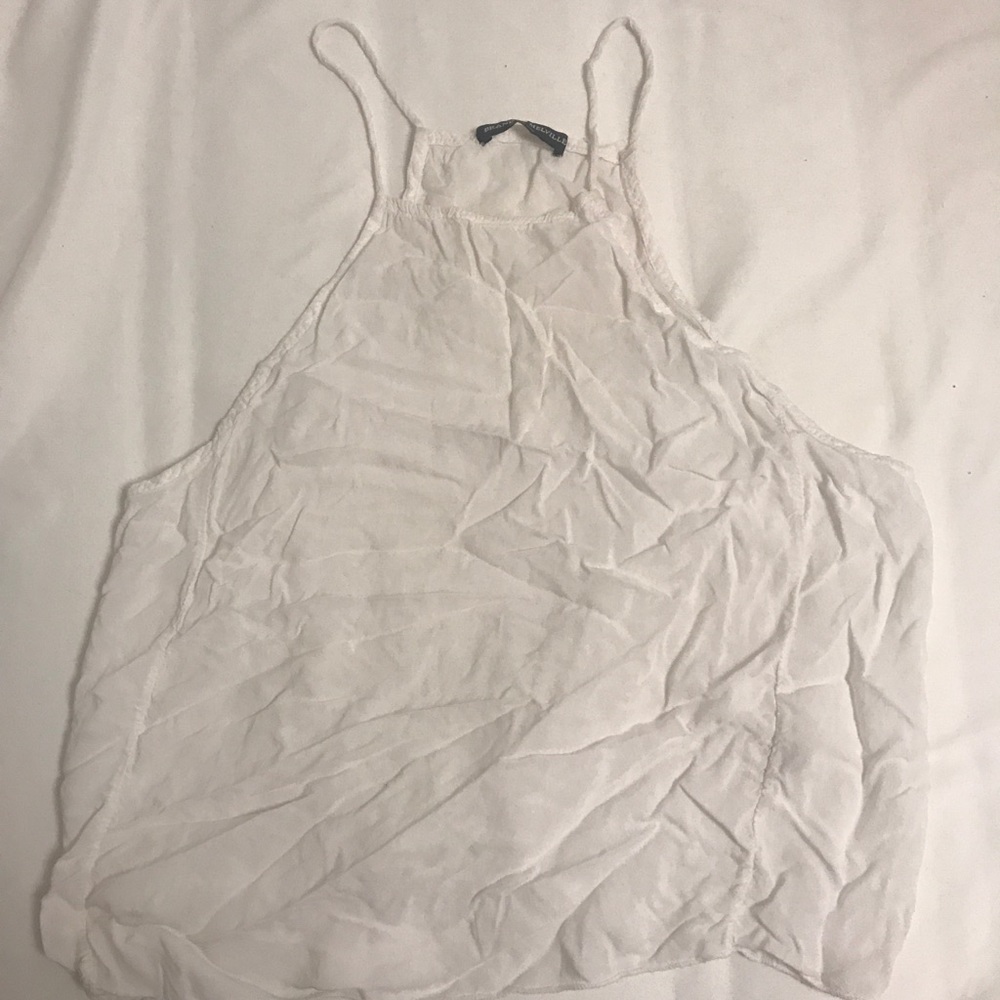 Brandy Melville White Flowy Halter Top
